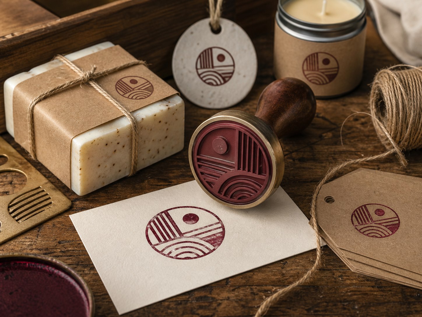 Maker stamp and craft packaging
